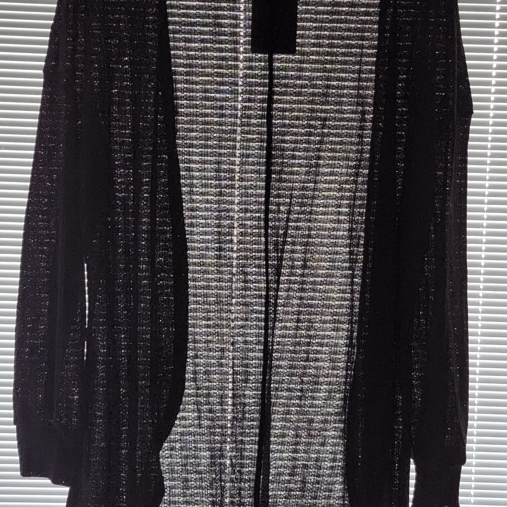 Chic Loose Knit Black Cardigan, Large, NWT